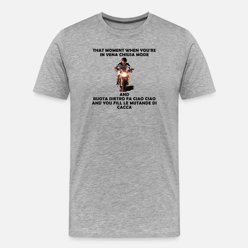 Moto Rider Dunkles Lachen - Männer Premium Bio T-Shirt - Grau meliert