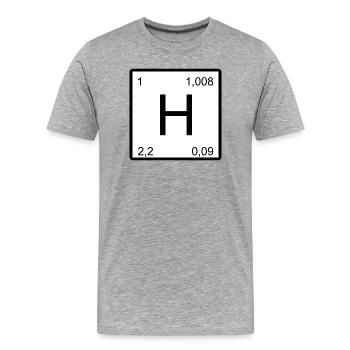 Wasserstoff Symbol Design - Männer Premium Bio T-Shirt - Grau meliert - Vorne - Damien (186cm)