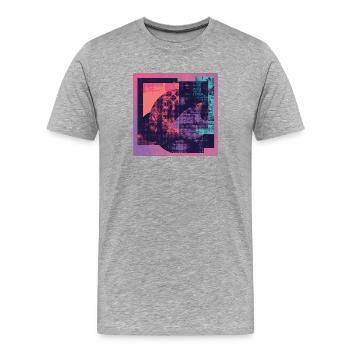 Neon Kollage Geometrische Muster - Männer Premium Bio T-Shirt - Grau meliert - Vorne - Damien (186cm)