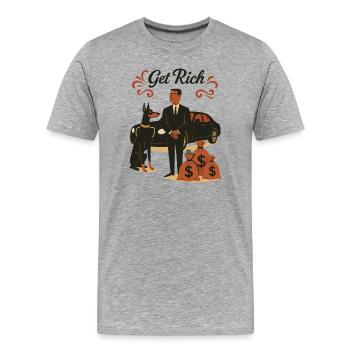 Get Rich Lifestyle - Männer Premium Bio T-Shirt - Grau meliert - Vorne - Damien (186cm)