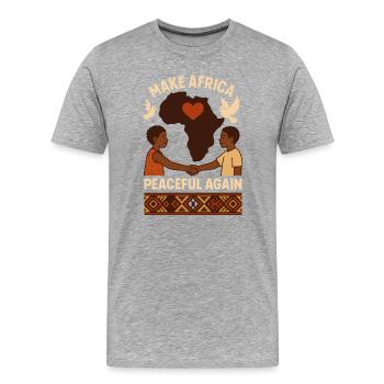 Rendre l’Afrique à nouveau pacifique - T-shirt bio Premium Homme - gris chiné - Devant - Damien (186cm)