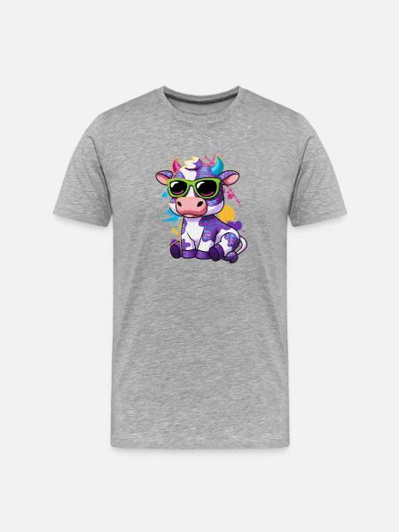 Kuhbauer Milchbauer Bauer Bauernhof Motiv - Männer Premium Bio T-Shirt - Grau meliert