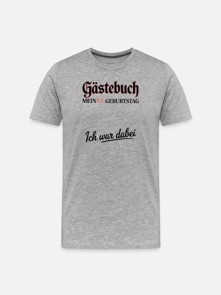 42nd Birthday T-Shirt – Answer to Everything - Men's Premium Organic T-Shirt - heather grey