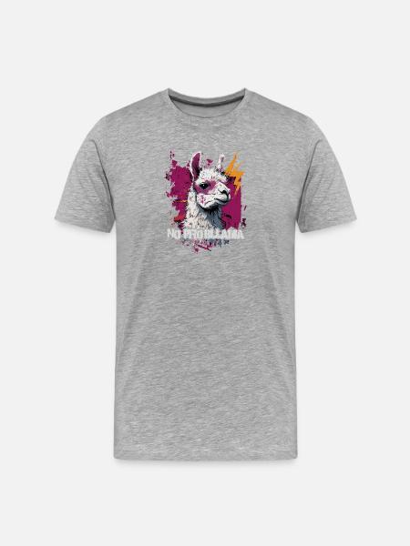 Cool llama alpaca - Men's Premium Organic T-Shirt - heather grey