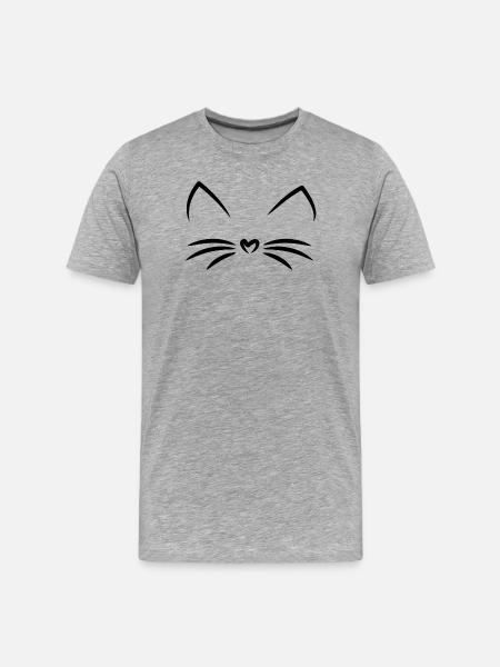 Cat Cat Face Cat Lover - Men's Premium Organic T-Shirt - heather grey