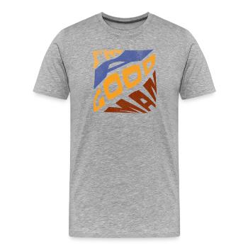 Pop retro blau orange Ich bin ein guter Mann - Männer Premium Bio T-Shirt - Grau meliert - Vorne - Damien (186cm)