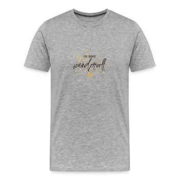 Goldenes Konfetti Herz - Männer Premium Bio T-Shirt - Grau meliert - Vorne - Damien (186cm)