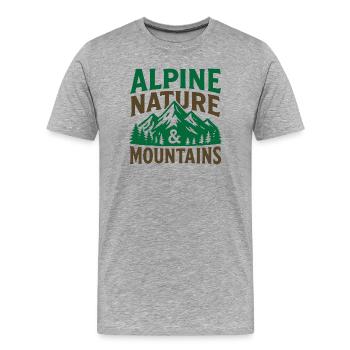 Alpine Mountains Nature Scenic Tee - Men's Premium Organic T-Shirt - heather grey - Front - Damien (186cm)