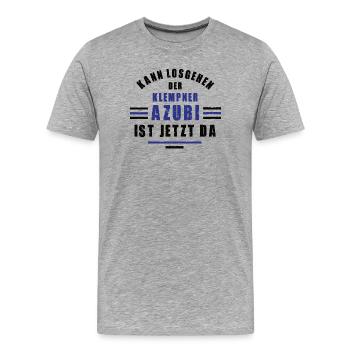 Trainee Plumber Apprenticeship Training Plumber Training - Men's Premium Organic T-Shirt - heather grey - Front - Damien (186cm)