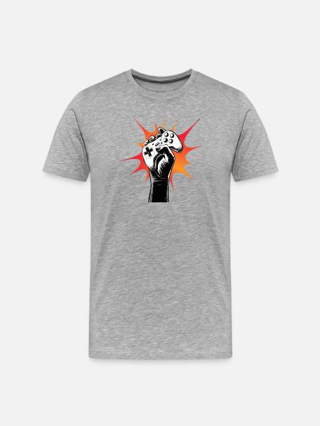 Gamer Power Controller Motiv - Men's Premium Organic T-Shirt - heather grey