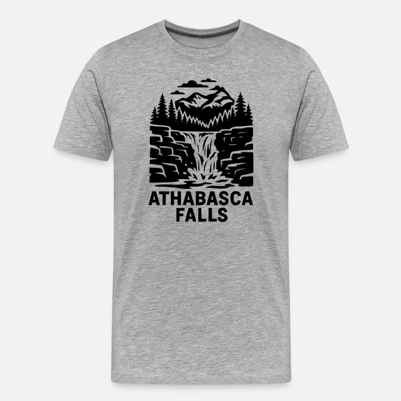 athabasca falls - Männer Premium Bio T-Shirt - Grau meliert