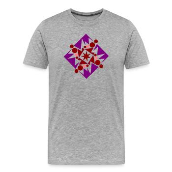 Geometrische Komposition von Cean - Männer Premium Bio T-Shirt - Grau meliert - Vorne - Damien (186cm)