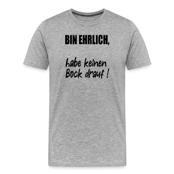 HONESTY NO DESIRE - Men's Premium Organic T-Shirt - heather grey - Front - Damien (186cm)