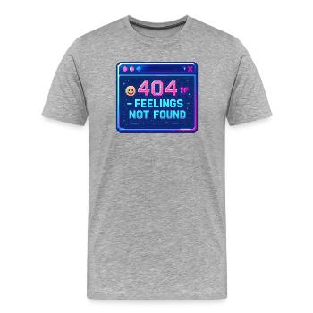 Y2K Retro – 404 Feelings Not Found - Männer Premium Bio T-Shirt - Grau meliert - Vorne - Damien (186cm)