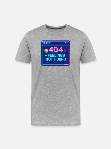 Y2K Retro – 404 Feelings Not Found - Men's Premium Organic T-Shirt - heather grey