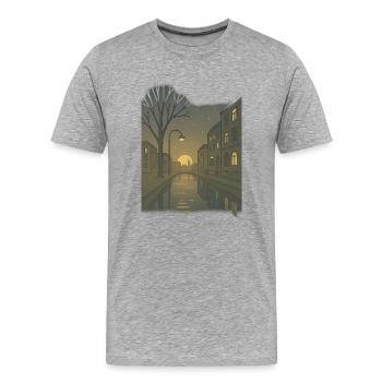 früher Morgen im Dämmerlicht - Men's Premium Organic T-Shirt - heather grey - Front - Damien (186cm)