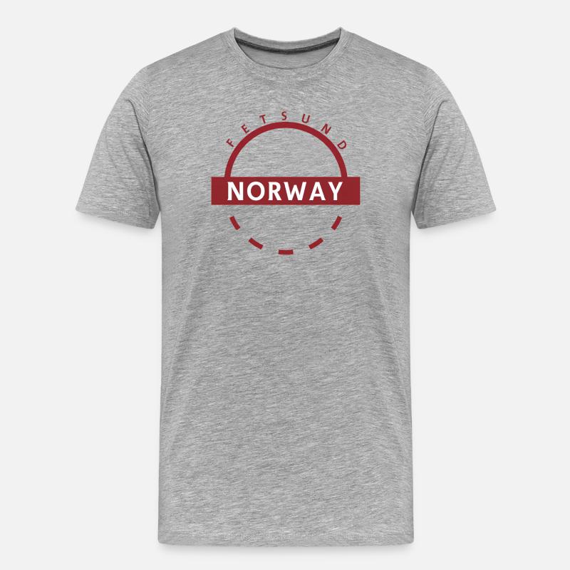 Norwegen Rundes Emblem mit Ländername - Männer Premium Bio T-Shirt - Grau meliert