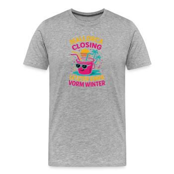 Mallorca Closing Letzter Eimer - Männer Premium Bio T-Shirt - Grau meliert - Vorne - Damien (186cm)