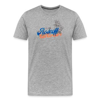 Roscoff Bretagne Corsaires Voilier Vintage - T-shirt bio Premium Homme - gris chiné - Devant - Damien (186cm)