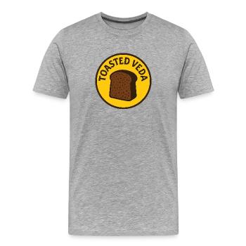 Insigne de pain Veda grillé - T-shirt bio Premium Homme - gris chiné - Devant - Damien (186cm)