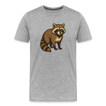 Waschbär Zeichnung - Männer Premium Bio T-Shirt - Grau meliert - Vorne - Damien (186cm)