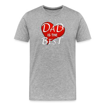 DAD IS THE BEST - Männer Premium Bio T-Shirt - Grau meliert - Vorne - Damien (186cm)