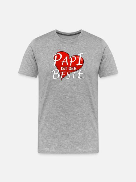 PAPI IST DER BESTE - Männer Premium Bio T-Shirt - Grau meliert