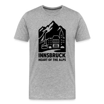 Innsbruck Herz der Alpen - Männer Premium Bio T-Shirt - Grau meliert - Vorne - Damien (186cm)