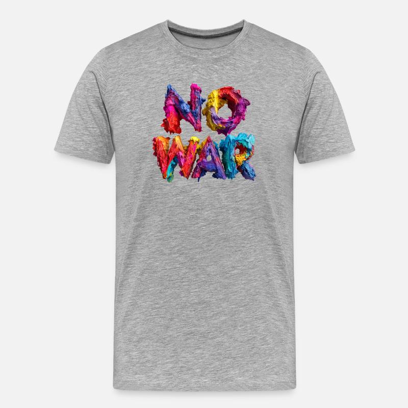 No War Farbexplosion - Männer Premium Bio T-Shirt - Grau meliert