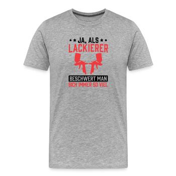 Un peintre se plaint à un peintre de véhicules - T-shirt bio Premium Homme - gris chiné - Devant - Damien (186cm)