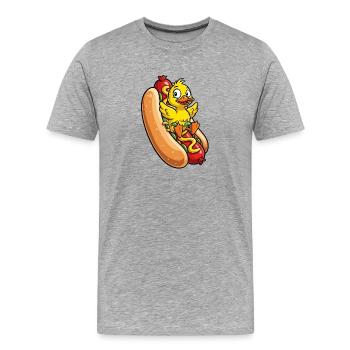 mignon canard toboggan aire de jeux dessin animé restauration rapide - T-shirt bio Premium Homme - gris chiné - Devant - Damien (186cm)