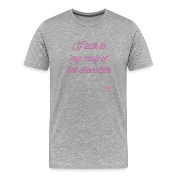 Mug of Hot Chocolate  - Men's Premium Organic T-Shirt - heather grey - Front - Damien (186cm)