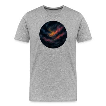 Orangefarbener Nachthimmel - Männer Premium Bio T-Shirt - Grau meliert - Vorne - Damien (186cm)