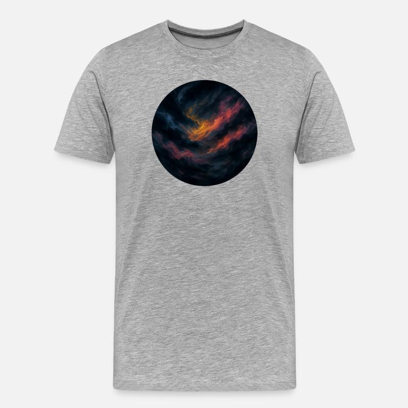 Orangefarbener Nachthimmel - Männer Premium Bio T-Shirt - Grau meliert