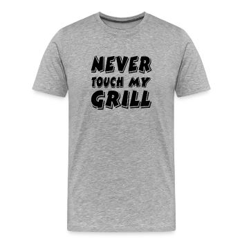 Griller - T-shirt bio Premium Homme - gris chiné - Devant - Damien (186cm)