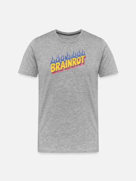 Brainrot - Funny Memes - Men's Premium Organic T-Shirt - heather grey