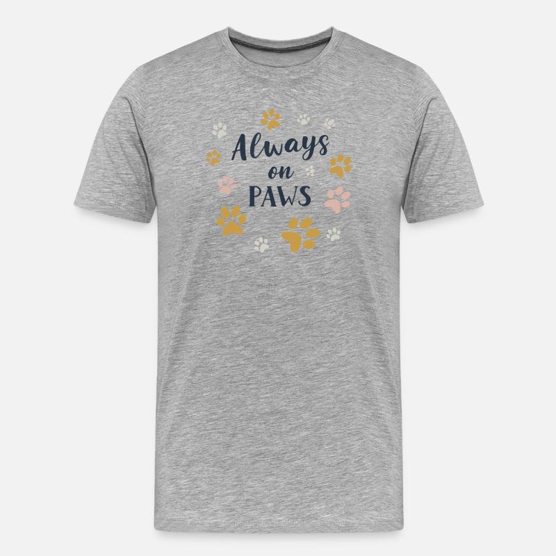 Immer auf den Pfoten - Männer Premium Bio T-Shirt - Grau meliert