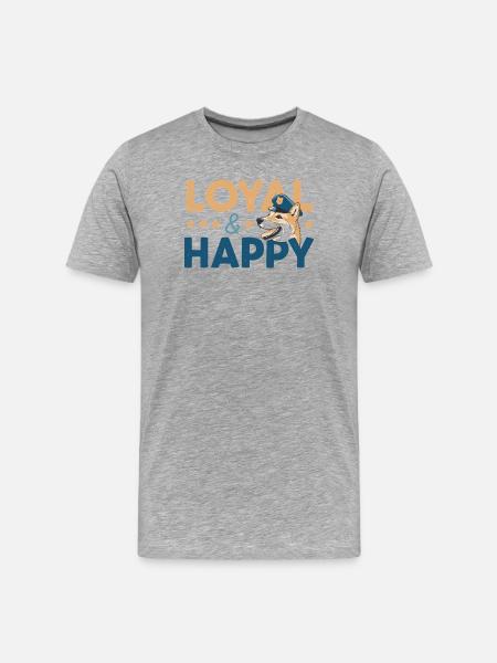 Loyal & Happy Graphic - Men's Premium Organic T-Shirt - heather grey