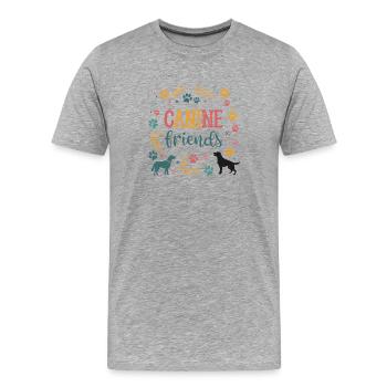 Colorful Canine Friendship - Men's Premium Organic T-Shirt - heather grey - Front - Damien (186cm)