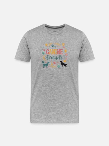 Bunte Hundefreundschaft - Männer Premium Bio T-Shirt - Grau meliert