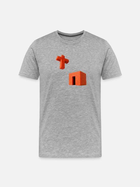 Crucifix Kaaba - T-shirt bio Premium Homme - gris chiné