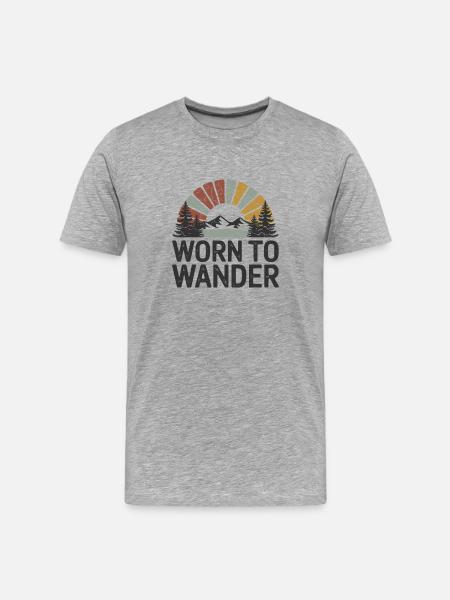 Retro Grunge – Worn to Wander - Men's Premium Organic T-Shirt - heather grey