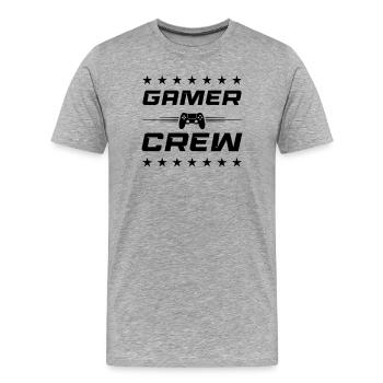 Gamepad Controller - Men's Premium Organic T-Shirt - heather grey - Front - Damien (186cm)
