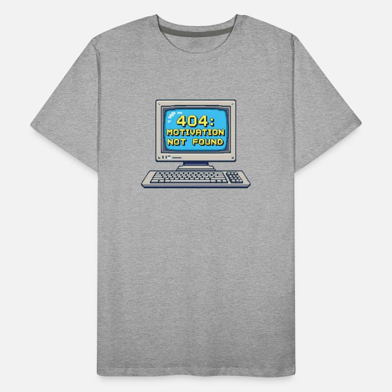 8-Bit Pixel Retro PC – 404 Motivation Not Found Männer Premium Bio T-Shirt