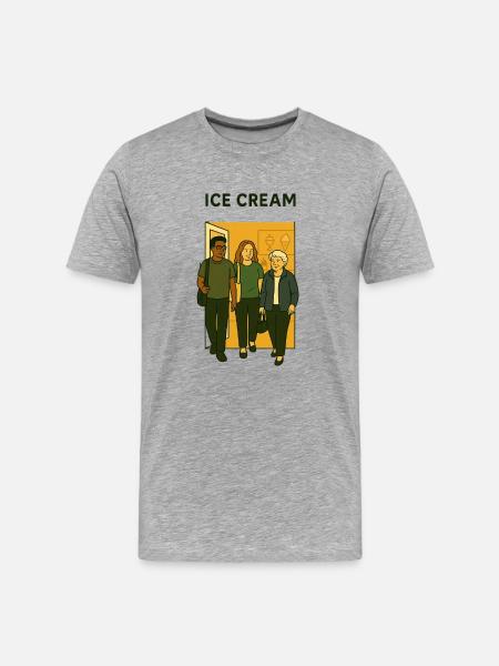 mit Oma unterwegs - Männer Premium Bio T-Shirt - Grau meliert