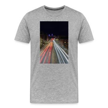 Sentiers lumineux menant à la cathédrale de Lincoln - T-shirt bio Premium Homme - gris chiné - Devant - Damien (186cm)