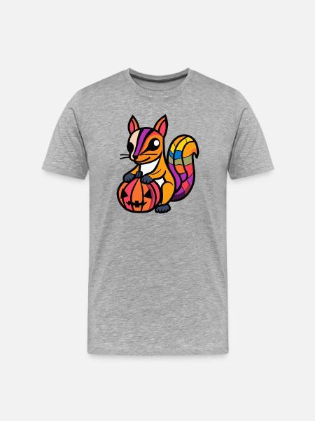 Squirrel Halloween Zombie - Men's Premium Organic T-Shirt - heather grey