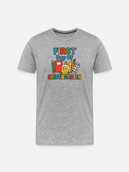 First Day at Kindergarten - Men's Premium Organic T-Shirt - heather grey