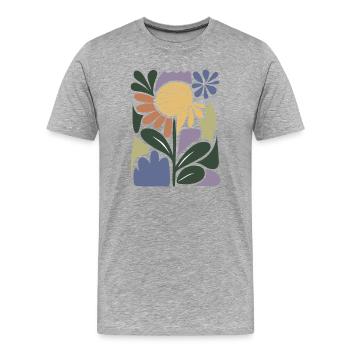 Colourful flower composition - Men's Premium Organic T-Shirt - heather grey - Front - Damien (186cm)