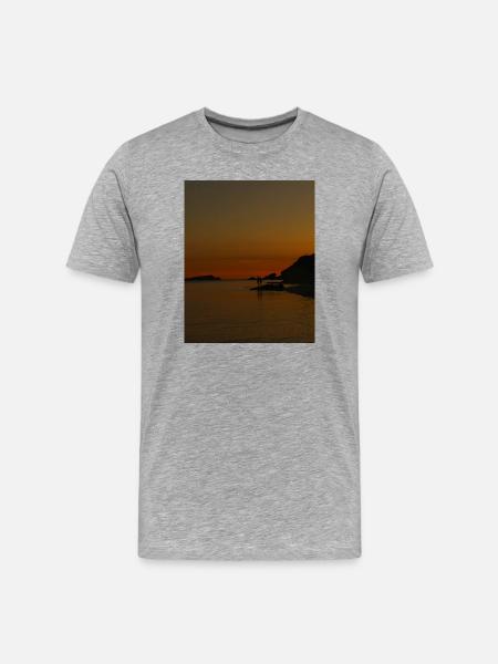 Sunset, Silhouettes - Men's Premium Organic T-Shirt - heather grey